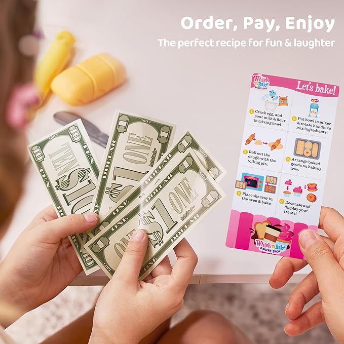 Toddler Pretend Play Toys, Bakery Shop with Light & Sound Oven, Realistic Mixer, Color Changing Bread, 20 Pieces Play Kitchen Accessories, Birthday Gift for Boys Girls Kids