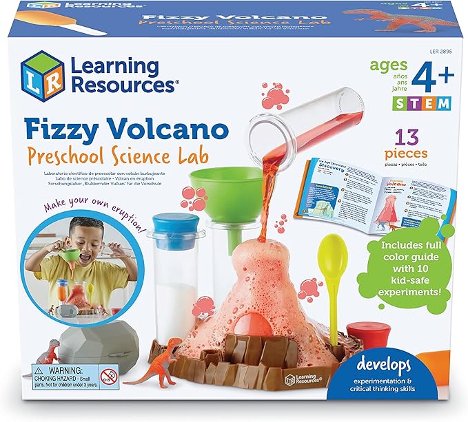 Learning Resources Fizzy Volcano - 13 Pieces, Ages 4+, Preschool Science Lab Kits, Experiments STEM Toys For Kids, Classroom Must Haves