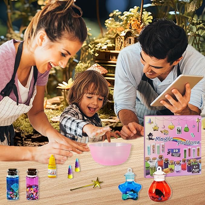 Fairy Mixies Potions Set with Magic for Kids, DIY 19 Bottles Mixies Potions for Christmas, Creativity Art Craft Toy for Girls, Fun Birthday Gift Toys for Girl 6 7 8 9 10