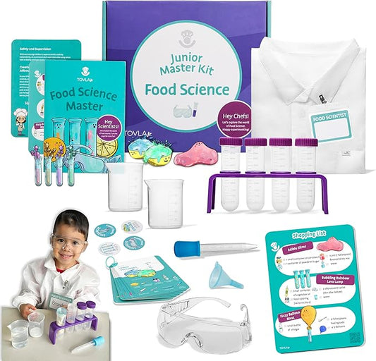 Tovla Jr Ultimate Food Science Experiment Kit for Kids Ages 4+ | STEAM Activity with Reusable Tools