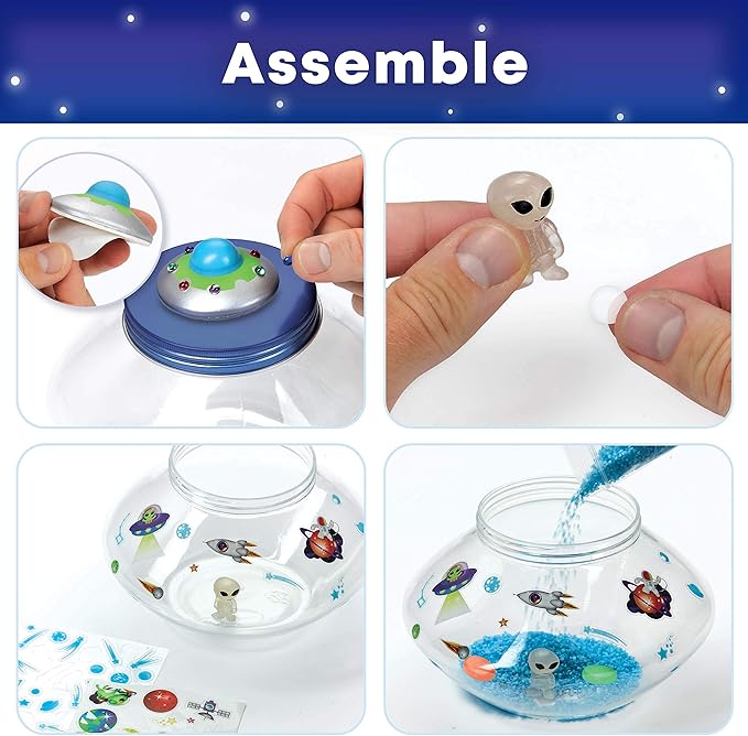Creativity for Kids Crystal Space Terrarium Kit - Crystal Growing Kit for Kids - DIY STEM Science Kit for Boys and Girls