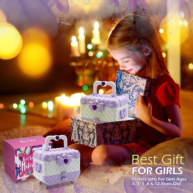 Kids Makeup Kit Girls Toys - Toys for Girls Real Washable Makeup Girls Princess Gift Play Make Up Toy Makeup Vanities for Girls Age 4-12 Year Old Children Gift Birthday