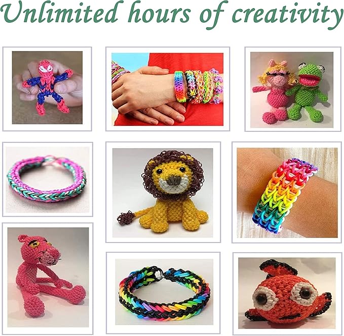 XYTLAX Rubber Band Bracelet Kit, Loom Making Kit for Girl, Loom Bands Refill Kits for Children Boy Girls Gift DIY Friendship Bracelets- Christmas Holiday Gifts
