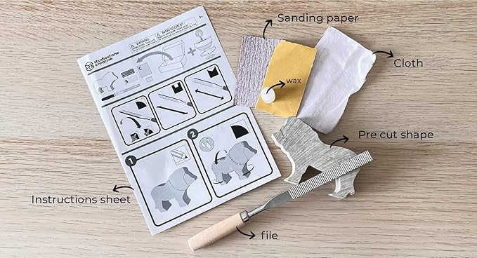 STUDIOSTONE CREATIVE DIY Arts & Crafts Carving Kit Kids Adults Elephant Sculpture Soapstone
