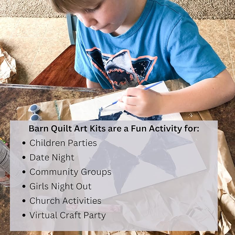 Triangle Barn Quilt Craft Kit for Adults, Large DIY Wooden Block Pattern, Wood Engraved Stencil Blanket Blocklet (21 inches, HST Square) AVTRBoutique