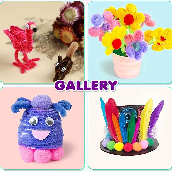 Arts Craft Supplies for Kids, 1000+ PCS Toddler DIY Craft Art Supply Set Include Pipe Cleaners, Pom Poms, Storage Box, 2025 Christmas Holiday Gift for 4-12 Years Old Boys and Girls