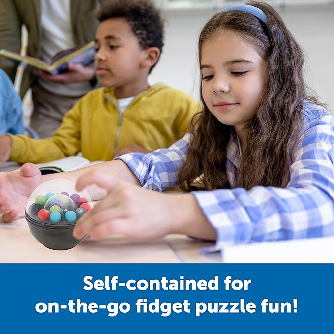 Learning Resources Scramboozle Puzzle Ball - 3D Brain Teasers and Puzzle Games for Kids and Adults, Puzzle Sort Ball Game, Fidget Toys, Travel Games for Ages 6+