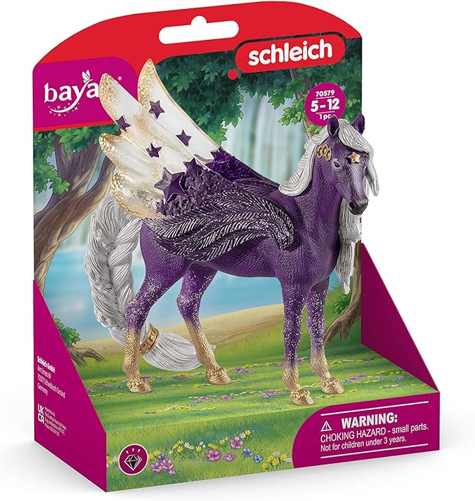 Schleich bayala Star Unicorn Flying Pegasus Figurine - Fantastic Purple and Gold Unicorn Fantasy Figurine, Bring Smile and Joy, Gift for Boys and Girls, Fans of Fantasy, Kids Age 5+