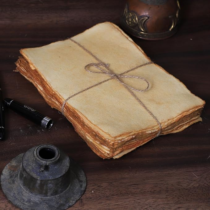 50 Pack Cotton Watercolor Paper with Deckle Edge 200 GSM Rough Textured Watercolor Paper for Writing