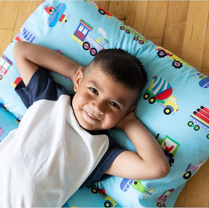 Wildkin Microfiber Pillow Lounger, 87 X 27 Inches, Trains, Planes & Trucks
