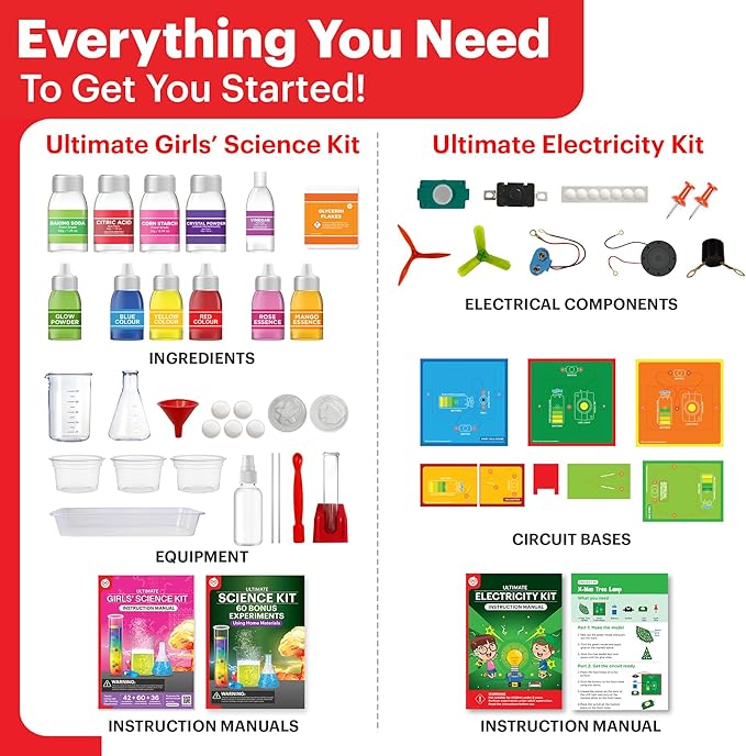 Doctor Jupiter Girls’ Science Gift Set for Ages 8+ | Set of Girls' Ultimate Science Kit & Electricity Kit | Birthday Gift Ideas for 8-9-10-11-12-13-14 Year Old Girls | STEM Learning & Education Toys
