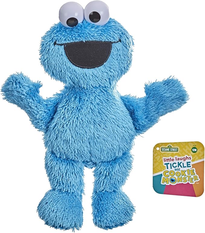Sesame Street Little Laughs Tickle Me Cookie Monster, Talking, Laughing 10-Inch Plush Toy for Toddlers, Kids 12 Months and Up