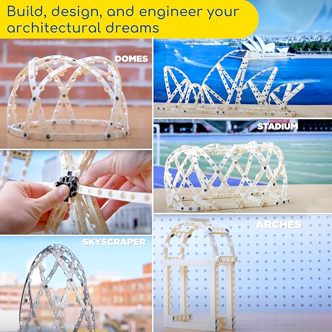 Thames & Kosmos Architectural Engineering | Science Experiment & Model Building Kit | Build 26 Models of Structures & Structural Elements | A Parents' Choice Gold Award Winner 14.6 Inches