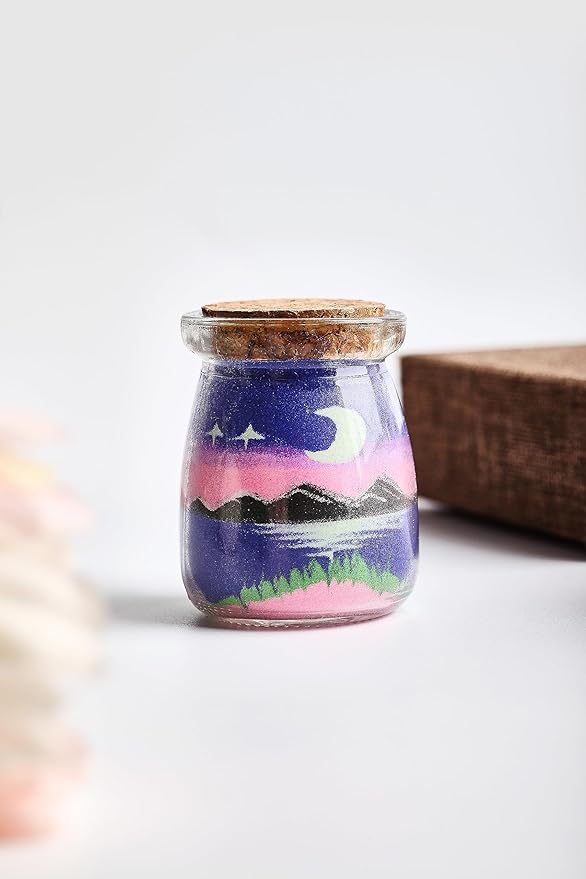 YUANLUGV Sand Art Bottles, Colored Sand with Luminous Sand Art Crafts Gift for Kids, Elegant and Exquisite Sand Art Craft Bottle,Gifts for Girls Boys Kids Women Birthday (E)