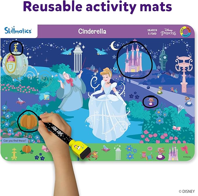 Skillmatics Preschool Learning Activity - Search and Find Disney Princess, Educational Game for Kids, Toddlers Who Love Toys, Art & Craft Activities, Valentine's Day Gifts for Ages 3, 4, 5, 6