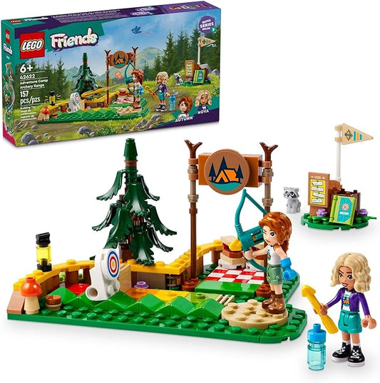 LEGO Friends Adventure Camp Archery Range Toy, Archery Set for Kids with Toy Bow and Arrows, Adventure Building Playset for Girls and Boys Ages 6 Years and Up, 2 Mini Dolls and a Raccoon Figure, 42622
