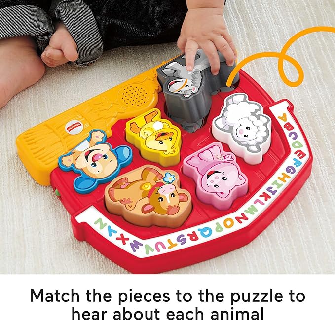 Fisher-Price Toddler Shape Sorting Toy Laugh & Learn Farm Animal Puzzle with Music & Sounds for Kids Ages 1+ Years