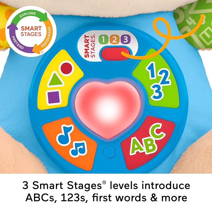 Fisher-Price Baby Toy Laugh & Learn Smart Stages Puppy Musical Plush with Lights & Learning Songs for Infants Ages 6+ Months