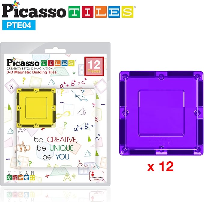 PicassoTiles Magnetic Building Block Set Magnet Tiles Construction Toy STEM Learning Kit Educational Playboards Pretend Play Stacking Blocks Child Brain Development
