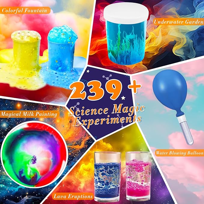Science Kits for Kids,239+Science Experiments STEM Educational Toys with Volcano Eruption & Chemistry Set,Birthday Gift for Boys & Girls Ages 5-7-8-12