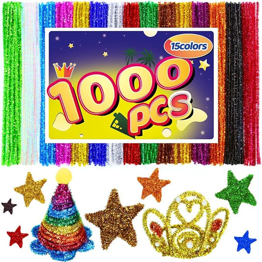 Pipe Cleaners, Pipe Cleaners Craft, Arts and Crafts, Crafts, Craft Supplies, Art Supplies (1000 Glitter Pipe Cleaners)…