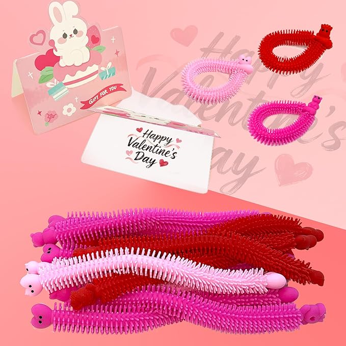 YZXODN Children’s Day 48 PCS Stretchy Strings Fidget Toys, 24 Sensory Toys + 24 Cards for Kids - Stress Relief, Autism Toy – Perfect for Children’s Day, Classroom Exchange, Party Favors