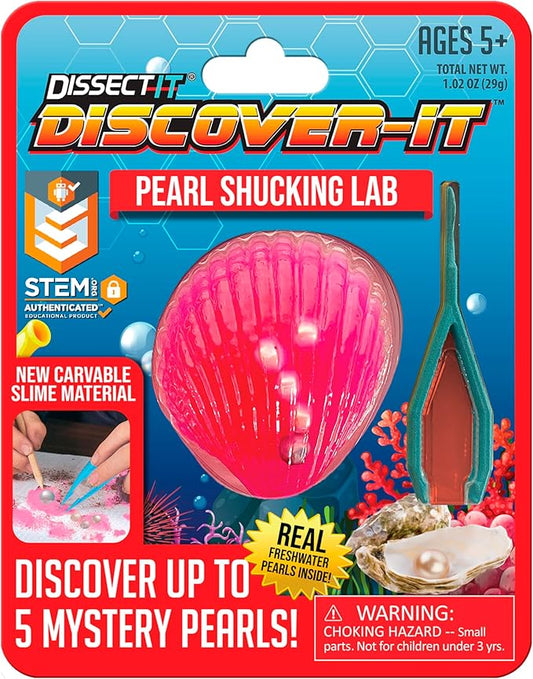 Top Secret Toys Discover-It Dissection Kit for Kids, Real Freshwater Pearl Science Lab Kit to Learn About Oysters, Science Toys for Kids Ages 5+