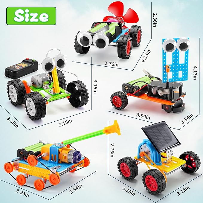 STEM Kits for Kids Age 8-10, STEM Toys for 6 7 8 10 12 Year Old Boys Girls Gifts, Robot Building Kits for Boys Crafts 8-12 5-7, Science Experiments for Kids 5 6-8 8-13, Car Engineering Activities Kit