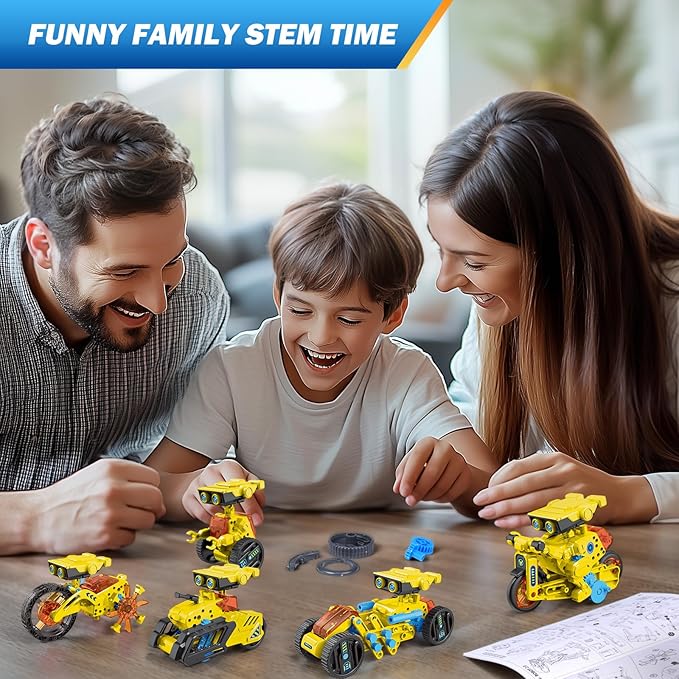 STEM Toys for Kids Age 8-13, 12-in-1 Robot Building Toys Science Kits with Rechargeable Battery, Christmas Birthday Gifts for 8 9 10 11 12 14 Year Old Boys Girls