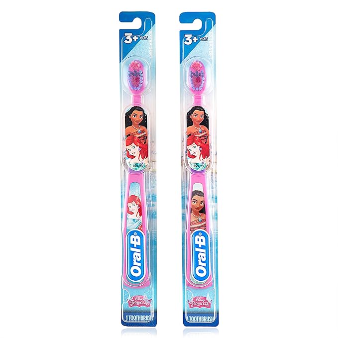 Oral-B New Princess Toothbrush for Little Girls, Children 3+, Extra Soft, Characters Vary - Pack of 6 (Characters Vary)