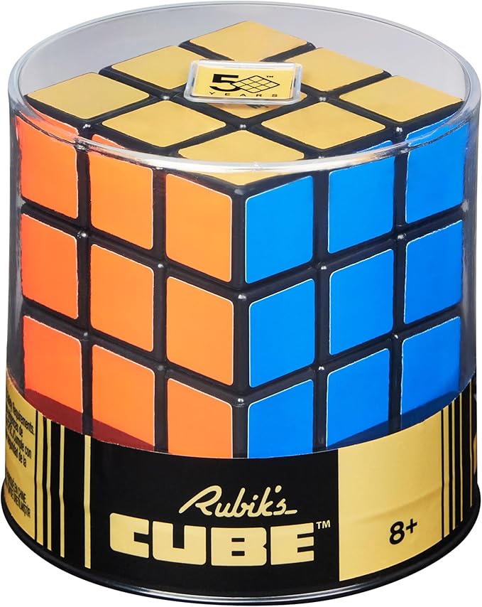 Rubik’s Cube, Special Retro 50th Anniversary Edition, Original 3x3 Cube Collectible & Desk Décor, Problem-Solving Brain Teaser, Fidget Toy & Sensory Puzzle for Adults, Teens & Kids, for Ages 8 & Up