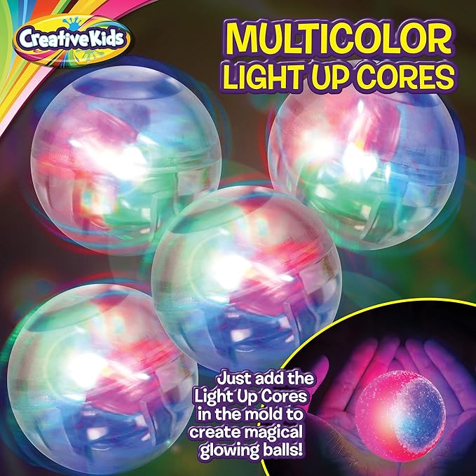 Magic Bouncy Ball Factory Set - Make 75 Stunning DIY Bouncy Balls, Light-Up Magic Balls! Science Kits for Kids, Perfect for Science Projects and Science Parties!