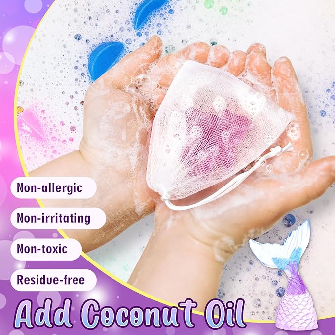 Golray Soap Making Craft Kit for Kids Girl Toys, Make 40 Pcs+ Soap Supplies with Unicorn/Mermaid/Butterfly Model, 2 Essential Oil, DIY Science Art and Craft Kit for Kid Girl Age 5-7 8-12 Year Old Gift