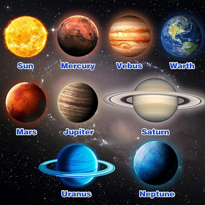 Solar System Model Kit, 3 in 1 Build and Paint Solar System for Kids, Arts and Crafts Science Kits for Kids Age 4-6-8-12, STEM Educational Space Toys for Christmas Birthday Gifts