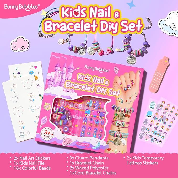Kids Toys Bracelet Making Kit, Kid Make Up Kits for Kid Age 4-12 Jewelry Beads Toy Set, Preschool Toddler Girls Makeup Charms Set, Arts and Crafts for 4 5 6 7 8 9 10 11 12 Years Old Girl Birthday Gift