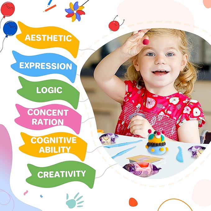 Air Dry Clay 50 Colors, Modeling Clay for Kids, DIY Model Magic Clay, Molding Clay Kit with Sculpting Tools, Non-Sticky Soft and Super Light, Arts and Crafts Gift for Boys Girls Kids.