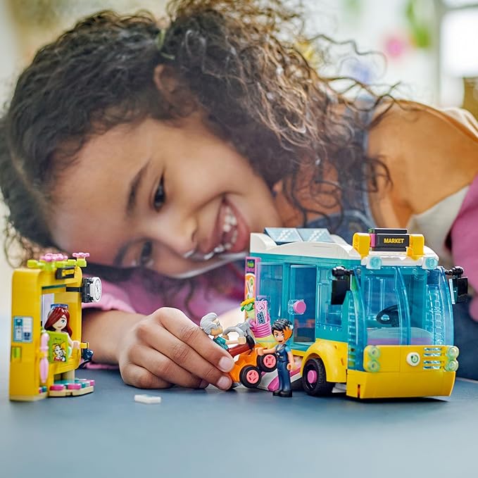 LEGO Friends Heartlake City Bus, Creative Building Toy for Girls & Boys Ages 7 and Up, with a Buildable Bus, Mobility Scooter and 3 Minidolls, Birthday Gift for Kids Who Love Pretend Play, 41759