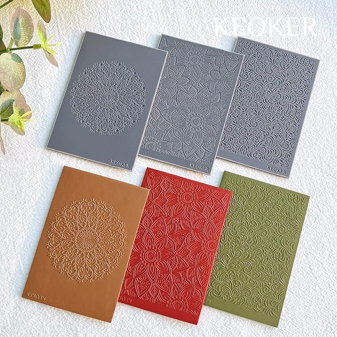 KEOKER Polymer Clay Texture Sheets Set, Works with Boho Polymer Clay Cutter, The Same Effect as Polymer Clay Texture Roller, Boho Texture Sheets for Polymer Clay (1-3)