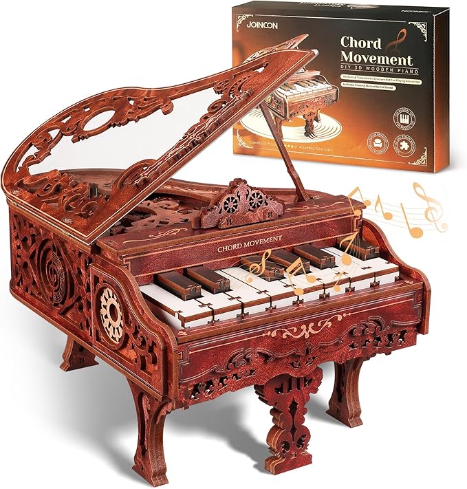 3D Wood Keyboard Piano Model Kit, Playable 3D Wooden Puzzle Digital Piano, Interactive Home Décor 3D Puzzle for Adults and Kids(Standard)