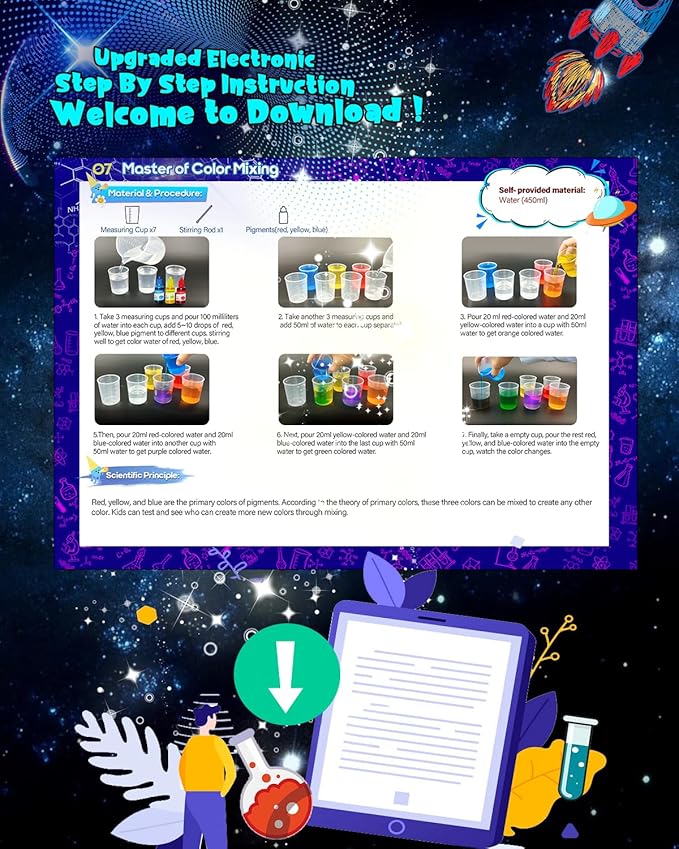 Science Kits for Kids Age 4-12, Stem Toys with 90 Science Experiments, Steam Project Learning Educational Toys Gifts for Christmas & Birthday, Chemistry Activity Set for 4+ Years Old Boys Girls