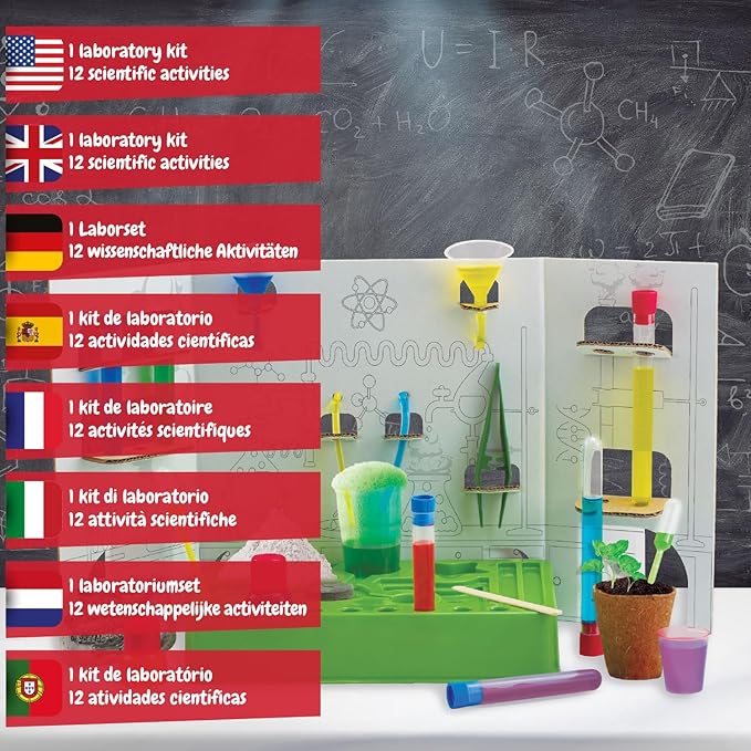Science4you Science Lab for Kids - Science Kit with Experiments for Kids Age 6-8+, Chemistry Set to Create Crazy Dough, Colourful Explosions and Much More, Stem Toy and Gift for Boys and Girls Age 6+