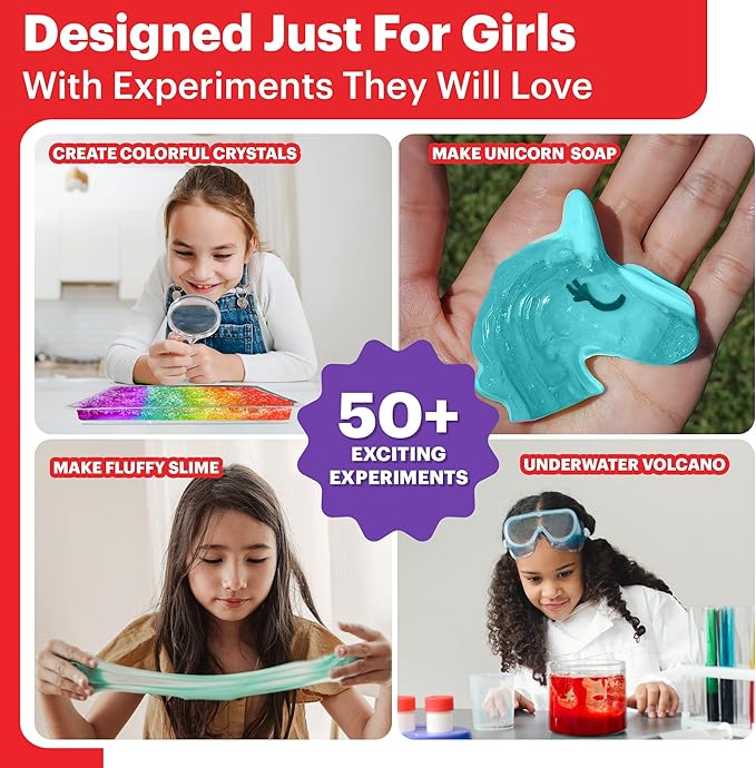 Doctor Jupiter Girls’ Ultimate Science Kit for Girls Ages 8-12| Birthday Gift Ideas for 8-9-10-11-12 Year Old Girls| STEM Learning & Educational Toys| 50+ Experiments Ultimate Starter Series