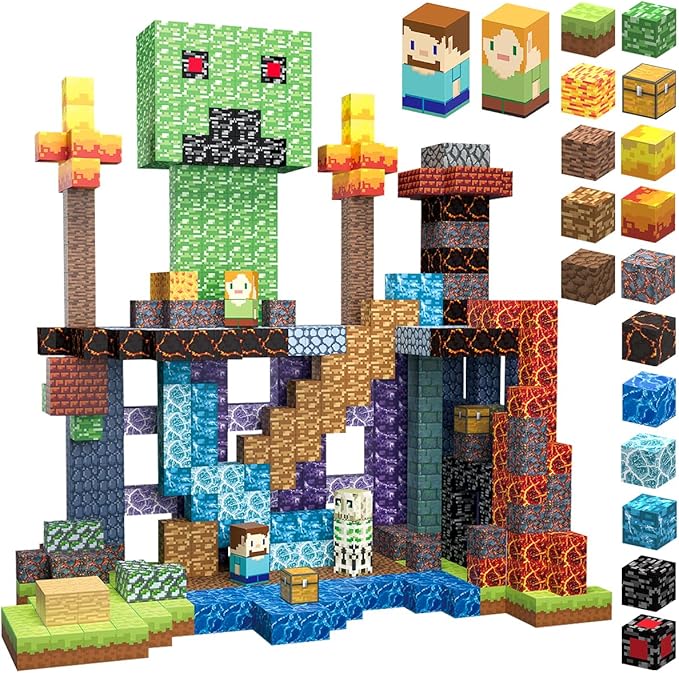 160 PCS Magnetic Blocks Building Toys, Build 3D Magnetic Building Blocks Set for Kids Ages 3+, Magnetic Blocks STEM Sensory Educational Christmas Birthday Gifts Construction Toys