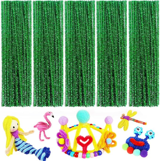 Pipe Cleaners, Pipe Cleaners Craft, Arts and Crafts, Crafts, Craft Supplies, Art Supplies (Green Glittery)…