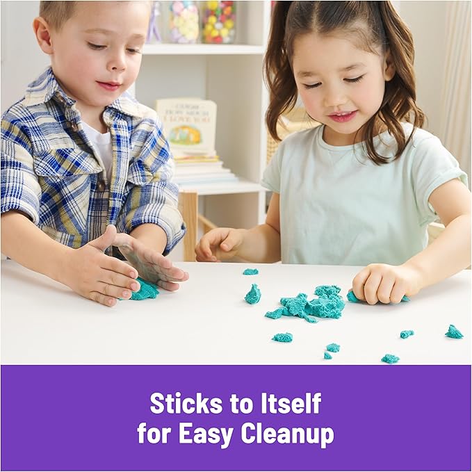 Kinetic Sand, Castle Case with 1lb Teal Play Sand, Storage Container, Sensory Toys for Kids Ages 3 and up