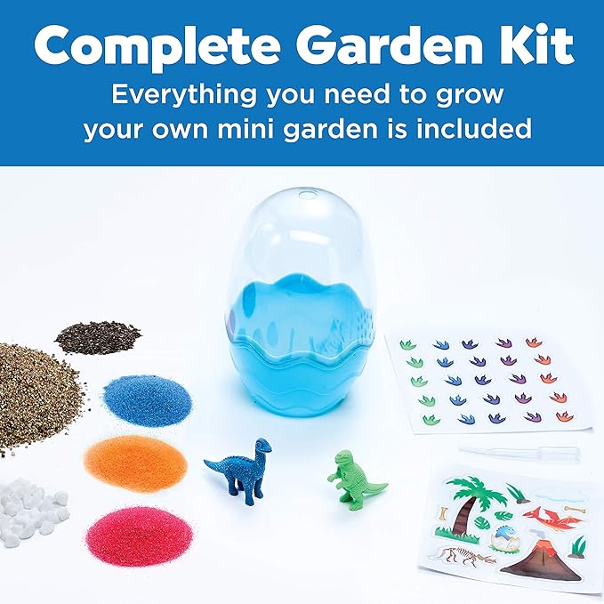 Creativity for Kids Mini Garden Dinosaur: Terrarium Kit for Kids - Dinosaur Crafts for Boys, Dinosaur Toy and Science Kit for Kids Ages 6-8+, Small Gifts for Kids