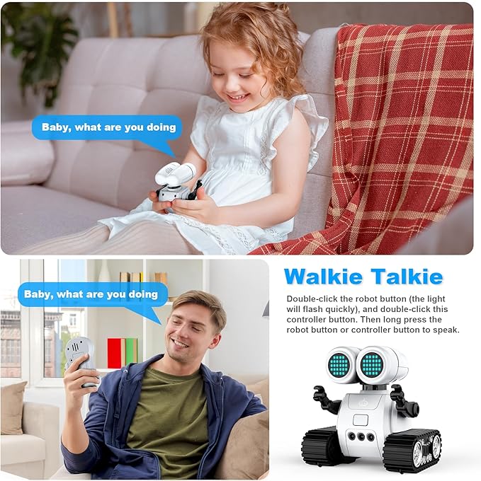Hamourd Robot Toys for 3 Years Old Boys Girls- Robots with Walkie-Talkie Function, Gesture Sensing, Flexible Head & Arms, Programming Motion, Dance Moves, Music, and Shining LED Eyes, Kids Toys Gifts