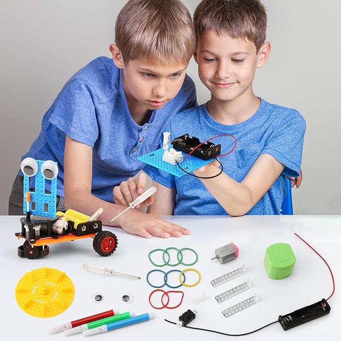 STEM Science Robotics Kit, Experiments Projects Activities for Kids 6-8 8-12, Build Robot Crafts for Boys Toys, DIY Electronic Engineering Building Kits for Girls Age 8 + Year Old Gifts