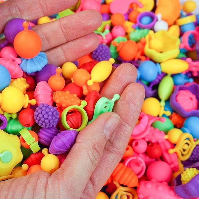 Axel Adventures Pop Beads Jewelery Making Kits for Girls, Colorful Jewelry Crafts Toy for Kids Age 4-8, Necklace, Ring, Bracelet Making Kit for Little Girls, Girls Gift, Educational Girls Gift