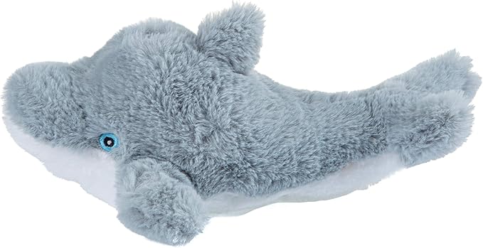 Wild Republic EcoKins Mini Dolphin Stuffed Animal 8 inch, Eco Friendly Gifts for Kids, Plush Toy, Handcrafted Using 7 Recycled Plastic Water Bottles